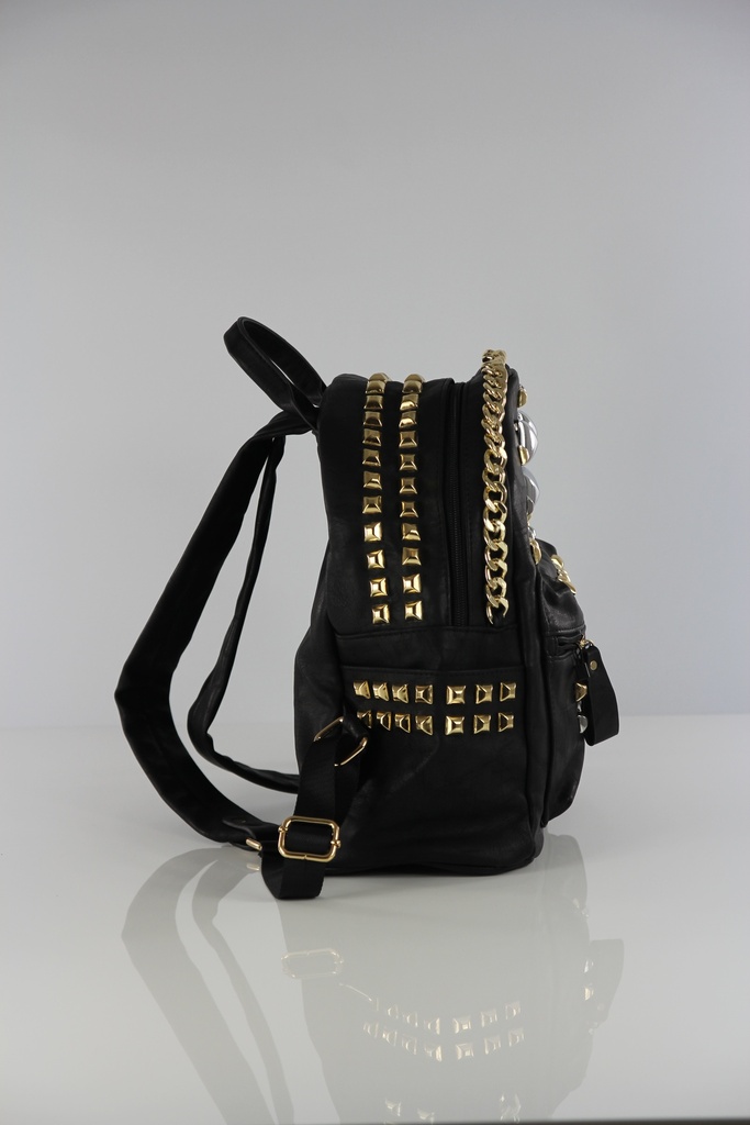 Designer Beutel,Tasche im aktuellen Design, Rucksack, Backpack, Schwarz Metall