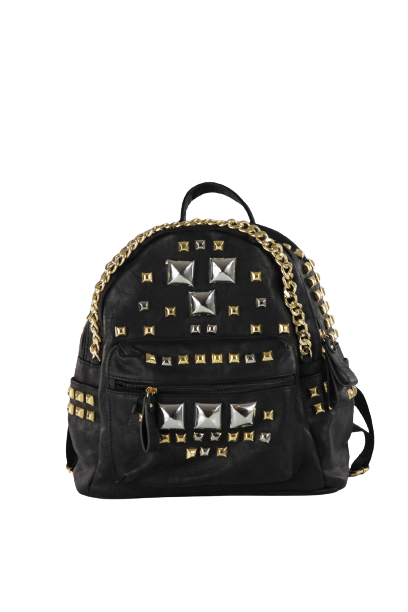 Designer Rucksack, im aktuellen Design Schwarz Metall