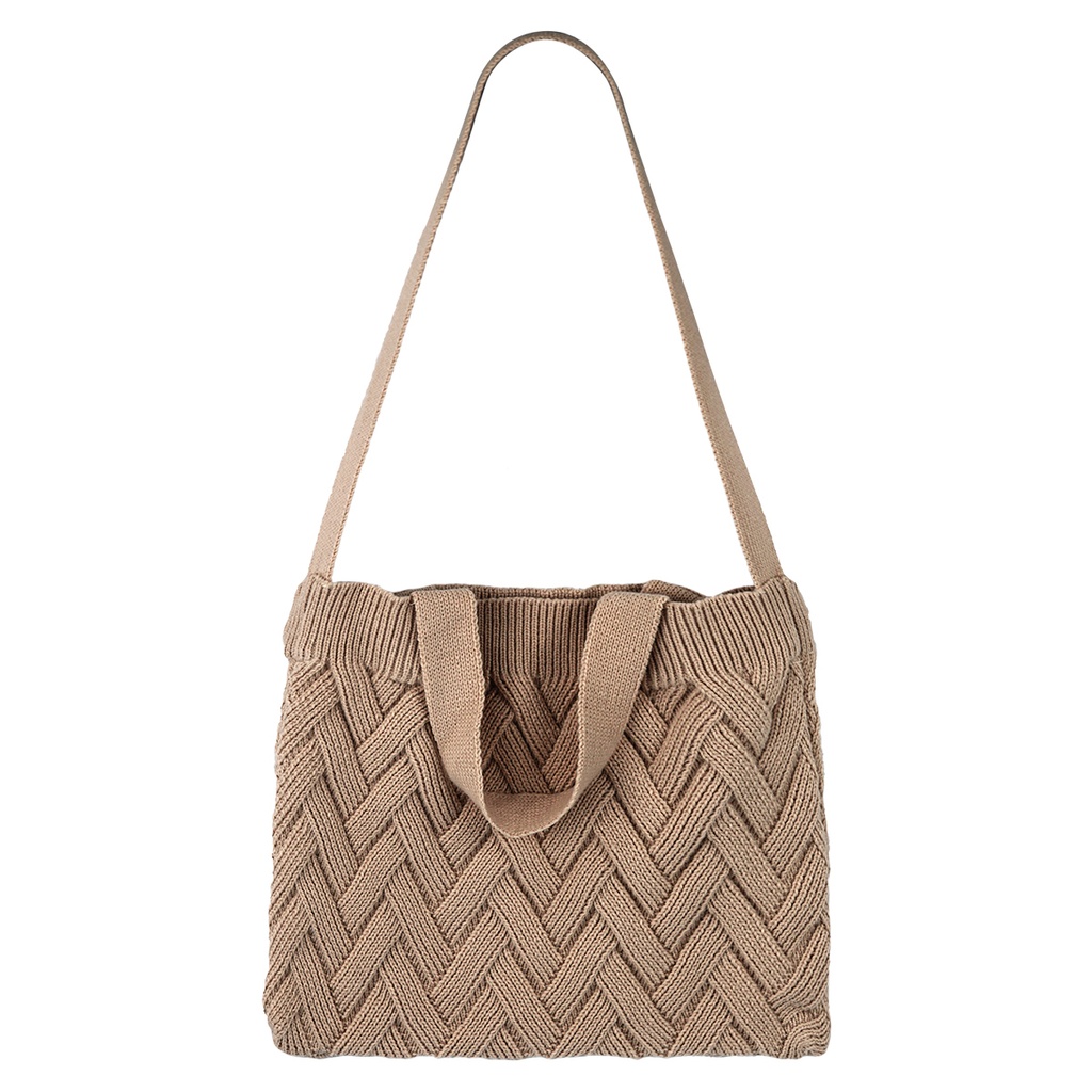 Geflochtene Umhängetasche Shopper Tasche Handtasche Schultertasche Schwarz Neu