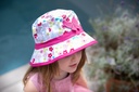 Kinderhut Sommerhut mit Blümchen Mädchen Fischerhut Pink Kinder Mütze