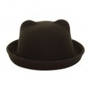 Ein klassischer Filz-Bowler Hut mit Ohren Melone Hut schwarz Neu cap Hawkins